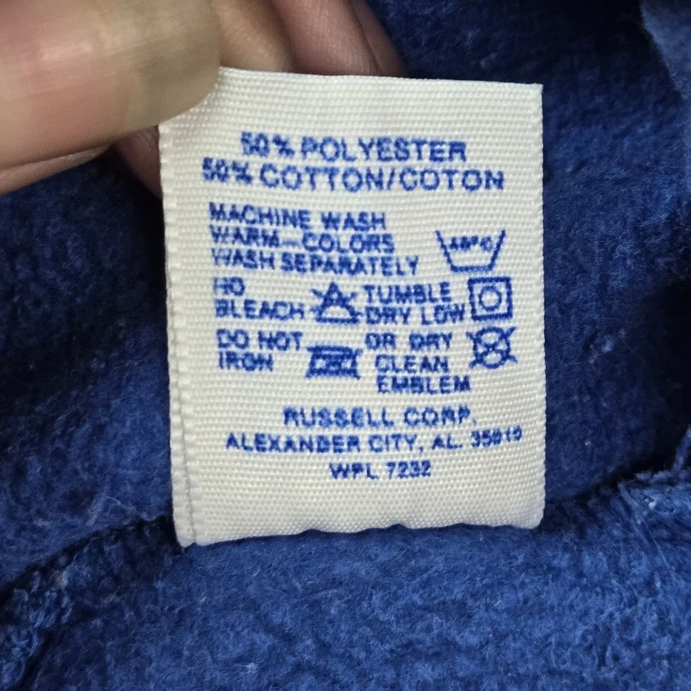 VINTAGE Russell Athletic Men Activewear Pants L Blue Sweatpants Fleece USA READ